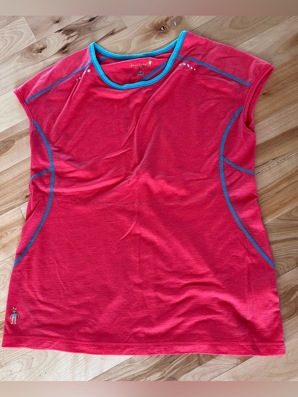 Smartwool Women's Coral Red Tank with Teal Trim